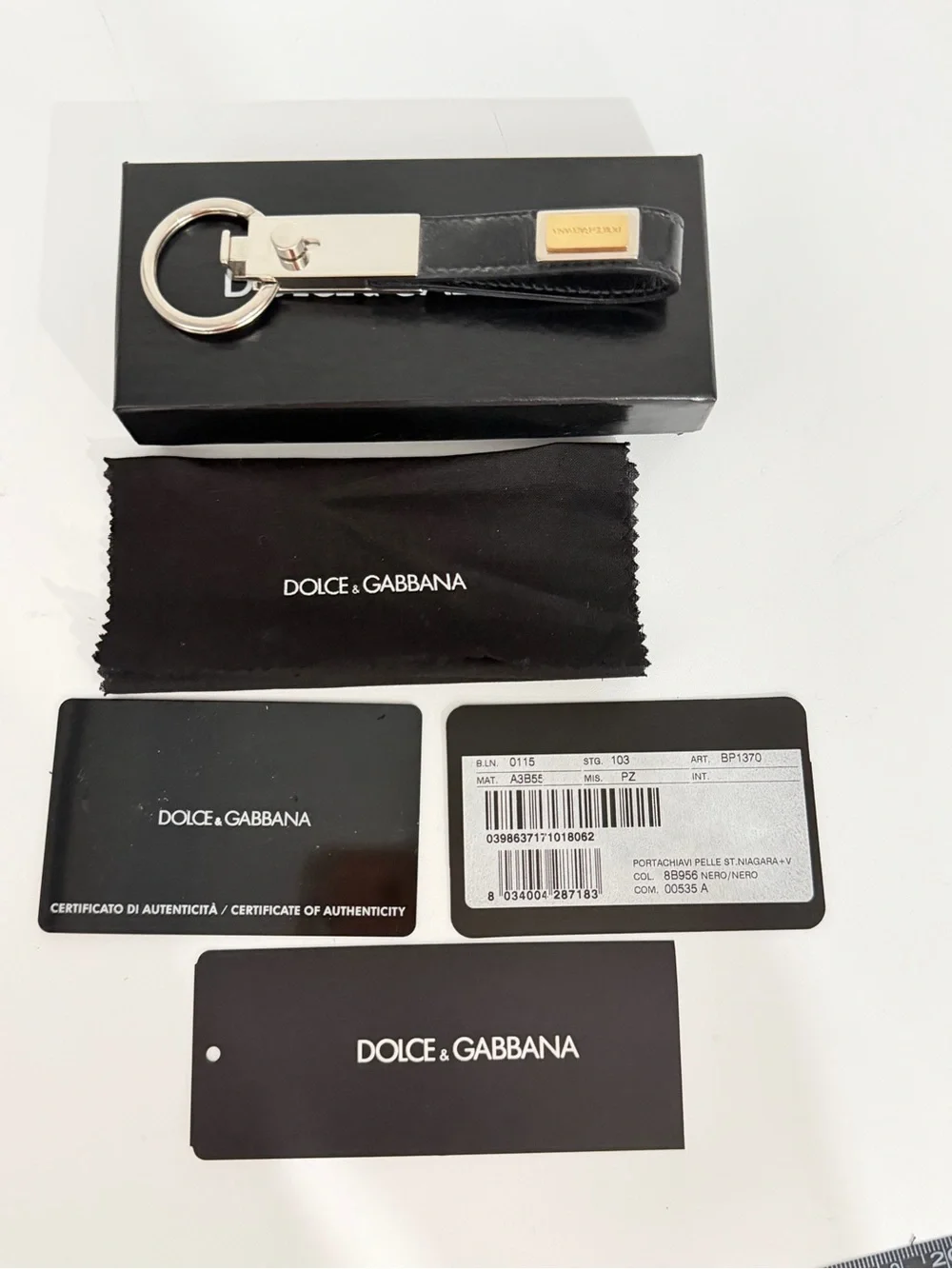 Dolce & Gabbana BP1370 Black Leather Valet Keychain Box Set